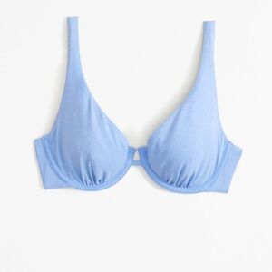 Abercrombie and Fitch High Apex Underwire Bikini Top size small blue shimmer
